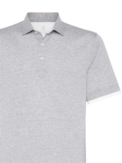 Polo uomo in grigio chiaro Brunello Cucinelli | MD8213966CNZ17